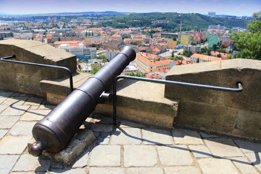 Eski top kale city brno, Çek Cumhuriyeti, kale spilberk yukarıda