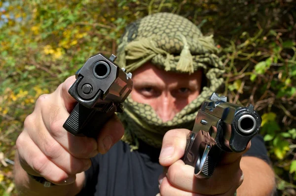 Armed and dangerous terrorist, detail — Stock Photo, Image