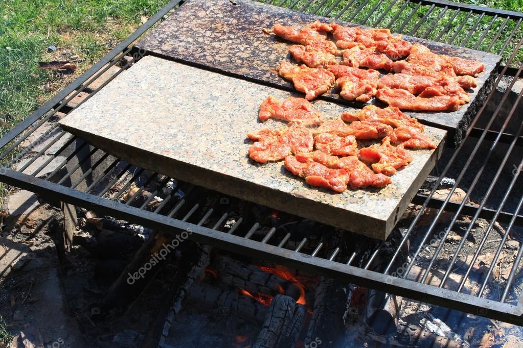 Summer grilling on a granite stone Stock Photo by ©marsan 22524889