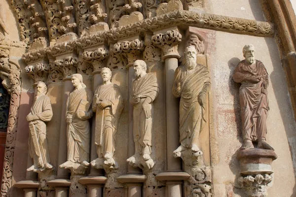 Detail portal Porta Coeli. Gothic portal of the Romanesque-Gothic Basilica of the Assumption of the Virgin Mary, Czech Republic, built in 1230, UNESCO — Stock Photo, Image