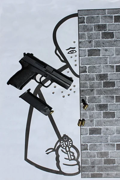 Alvo e arma — Fotografia de Stock