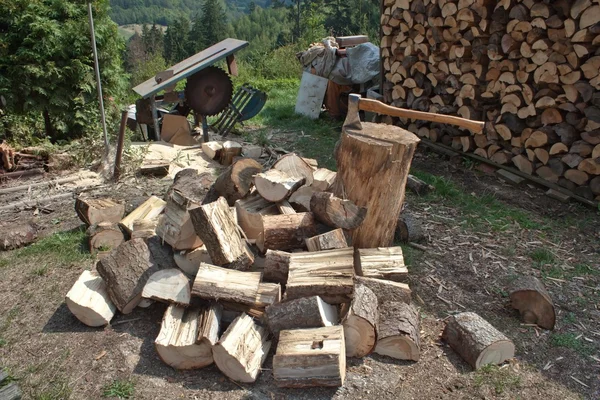 Leña, preparación para el invierno — Foto de Stock