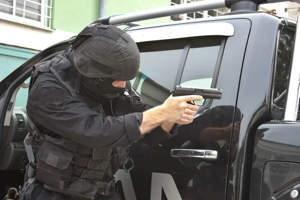 Unidad especial de policía — Foto de Stock