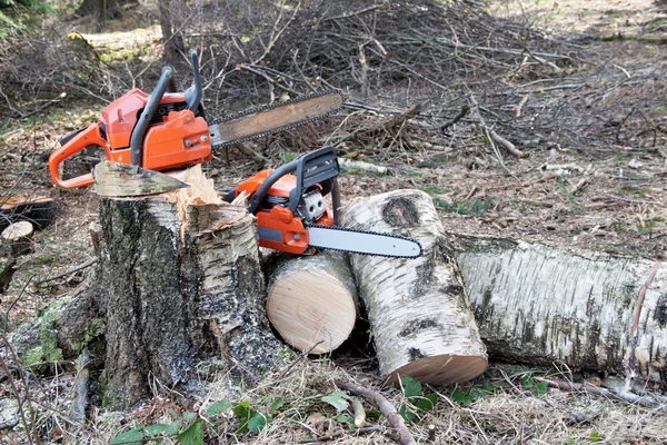 Chainsaw ready to work — Stock Photo, Image
