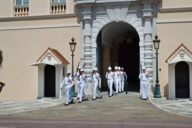 PRINCIPAUTE de monaco: devam eden royal Castle Kraliyet muhafızları değiştirme