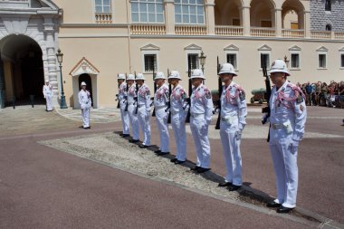 PRINCIPAUTE de monaco: devam eden royal Castle Kraliyet muhafızları değiştirme