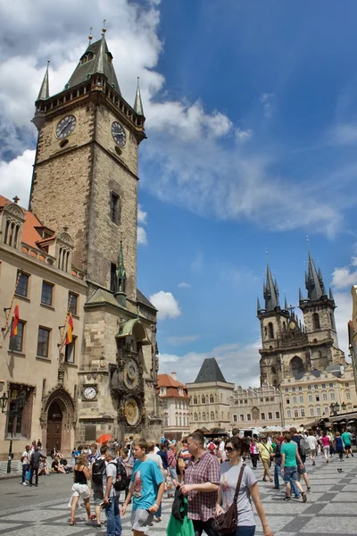 View of the Old Town of Prague Astronomical Clock — Stock Photo, Image