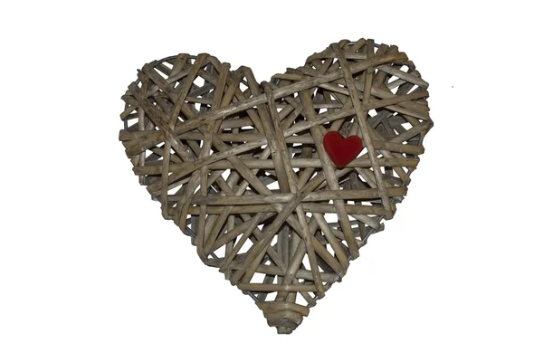 Heart made of wicker, labyrinth heart, holiday VALENTINES DAY — Stock Photo, Image