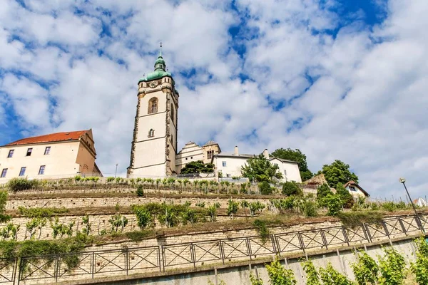 Melnik Czech June 2022 Melnik Castle Hill Labe Vltava River 免版税图库照片