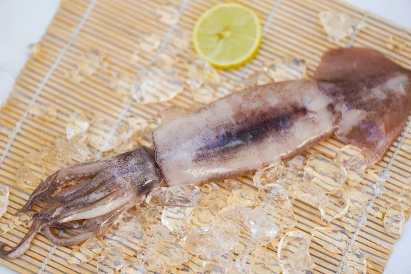 Fresh Squids Octopus Cuttlefish Cooked Food Restaurant Seafood Market Raw — Stock Photo, Image