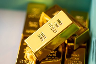 Gold bars in box, Stack of gold bars financial business economy concepts, wealth and reserve success in business and finance