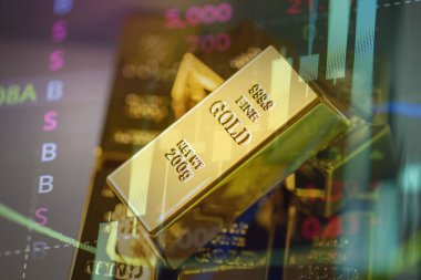 Gold bars in box, Stack of gold bars financial business economy concepts, wealth and reserve success in business and finance