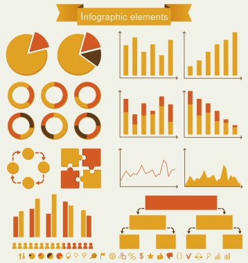 Retro Infographic öğeleri kümesi.