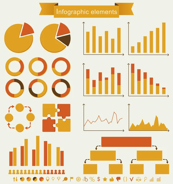 Ensemble rétro d'éléments infographiques . — Image vectorielle