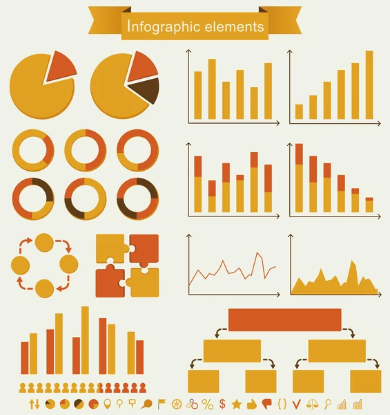 Conjunto retro de elementos infográficos . — Archivo Imágenes Vectoriales