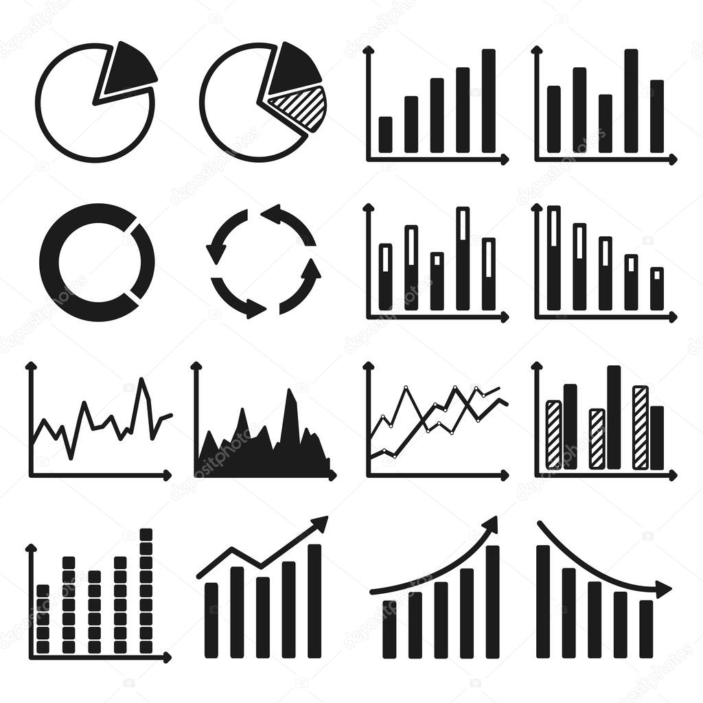 Infographic icons - charts and graphs.