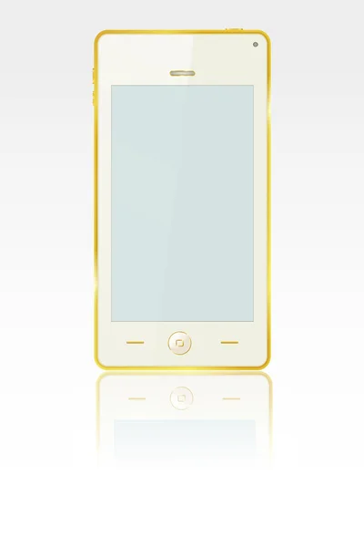 Telefone celular branco (smartphone ). — Vetor de Stock
