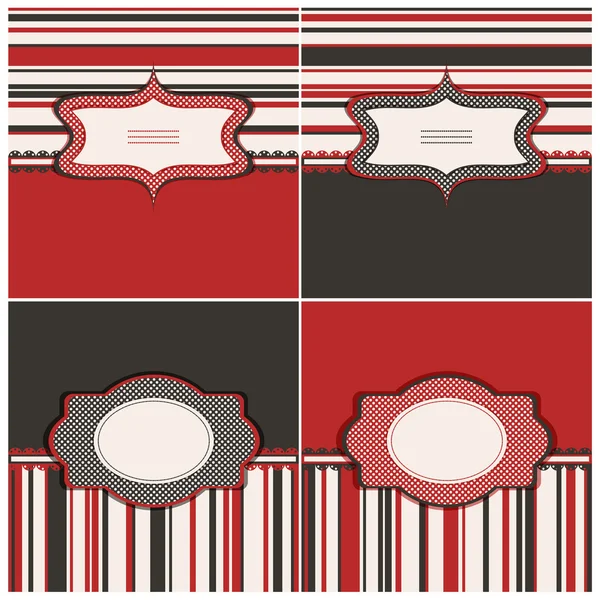 Red and brown cards with tags. — Stock Vector