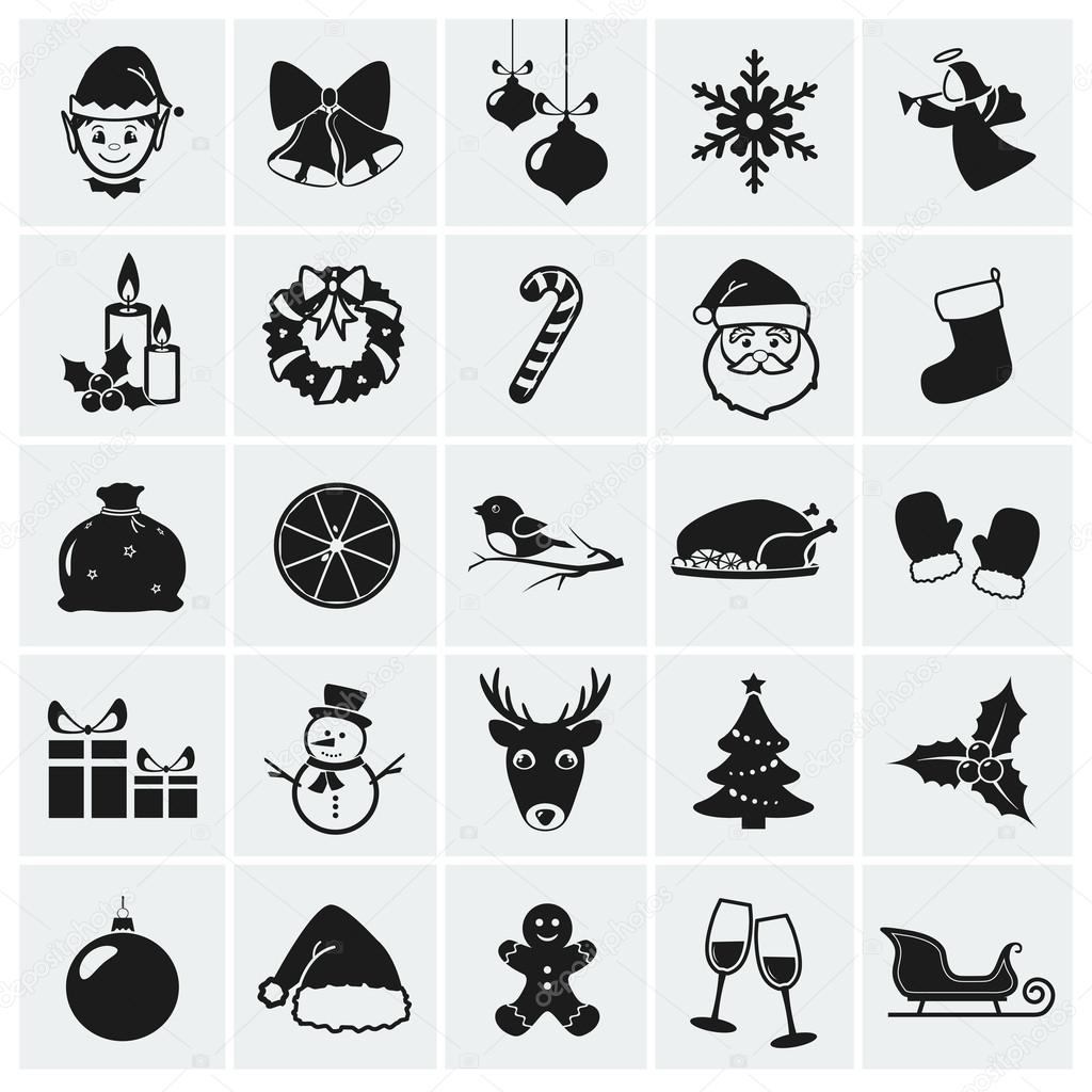 Christmas icons. Vector illustration.