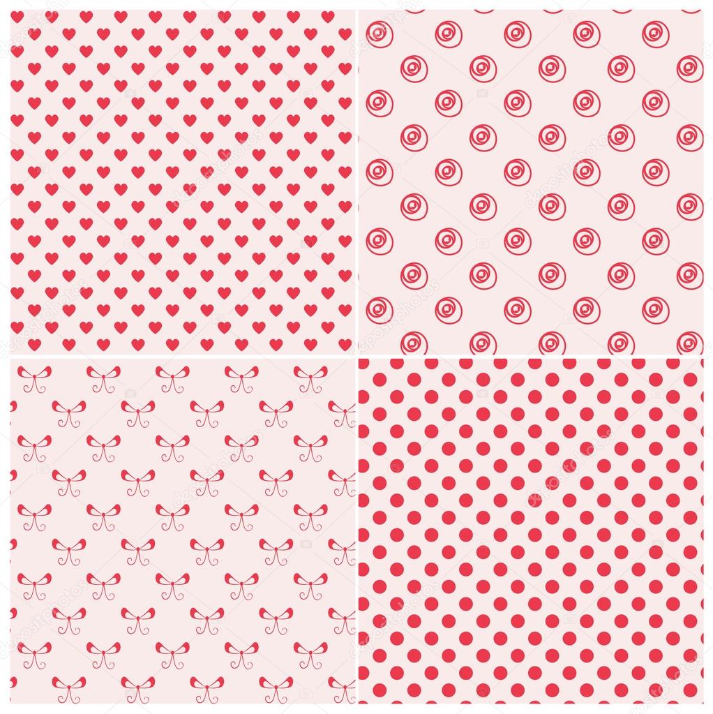 Seamless patterns in pink colors — Stock Vector © Rainledy #32639771