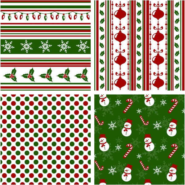 Christmas seamless patterns. Vector illustration. — Stock Vector