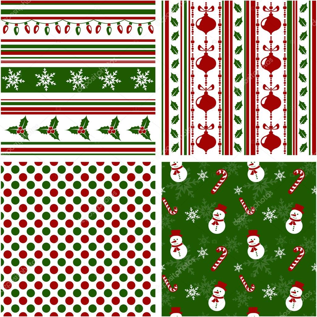Christmas seamless patterns. Vector illustration. — Stock Vector