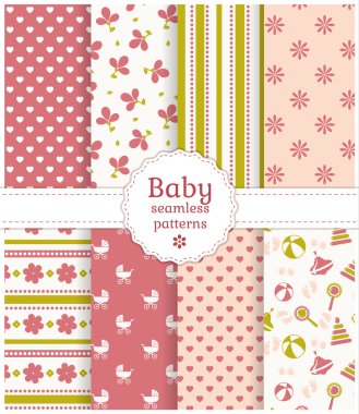 Bebek Dikişsiz desen. vektör set.