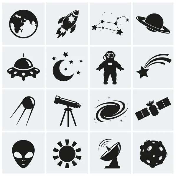 Ruimte en astronomie pictogrammen. vector set. — Stockvector