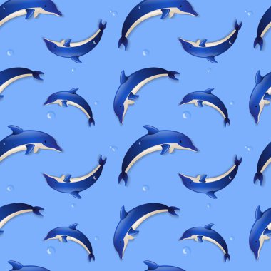 yunuslar ile sorunsuz geçmiş. vektör çizim.