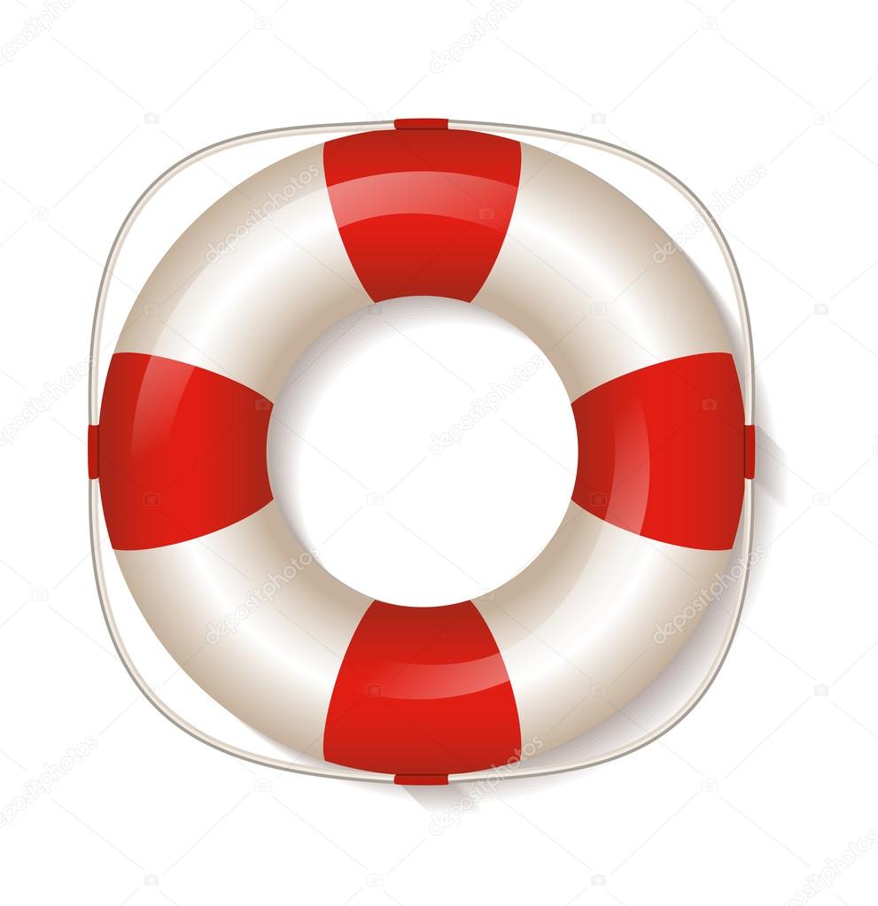 White life buoy. Vector Illustration.