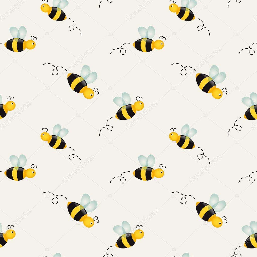 Background with bees. Vector illustration.