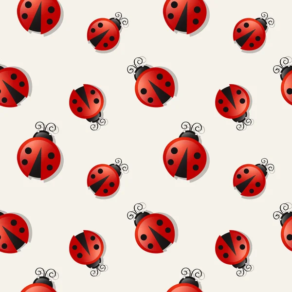Seamless background with ladybugs. Vector illustration. — Stock Vector
