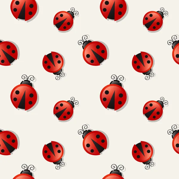 Fond sans couture avec coccinelles. Illustration vectorielle . — Image vectorielle