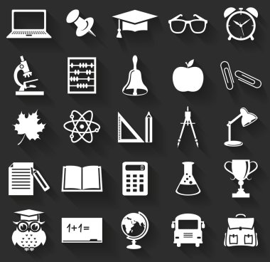 okul simgeler. vektör set.