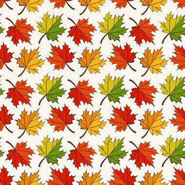 sonbahar seamless modeli ile akçaağaç yaprakları. vektör arka plan.