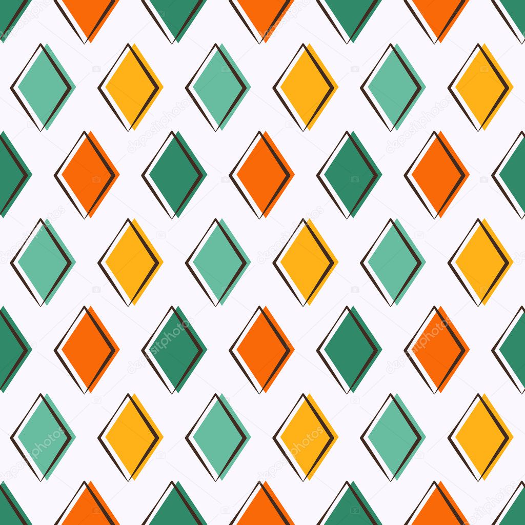 Diamond seamless background. Vector pattern.