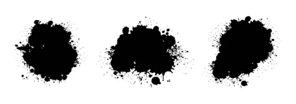 Ink Blots Paint Splashes Vector Set Abstract Black Stains Isolated Royalty Free Stock Illustrations