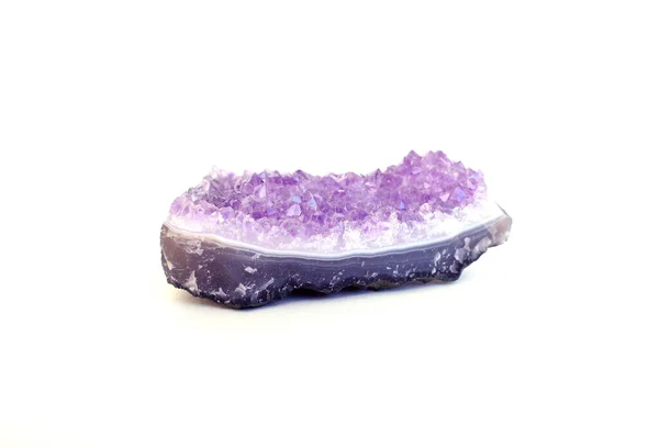 Eine Schöne Druse Aus Violettem Amethyst Kristalle Aus Amethyst Quarz — Stockfoto