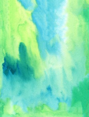 Suluboya arka plan, doku el boyaması, suluboya mavi ve yeşil lekeler. Arka planlar, duvar kağıtları, kapaklar ve ambalaj tasarımı