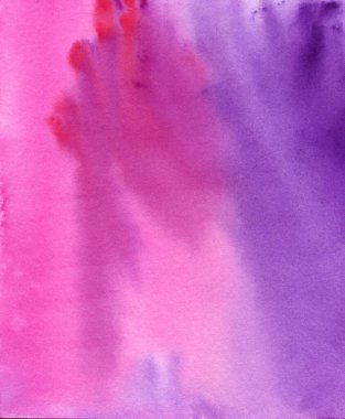 Suluboya soyut arka plan, elle boyanmış doku, suluboya mor ve pembe lekeler. Arkaplan, duvar kağıdı, kapak ve ambalaj için tasarım