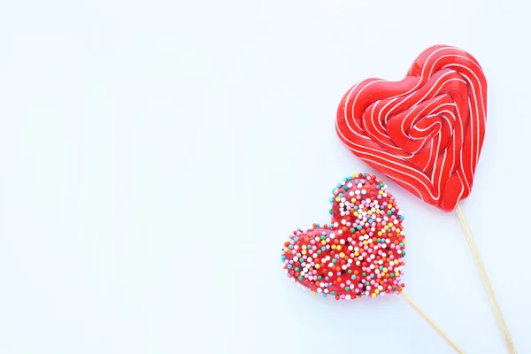 Lollipops White Background Food Sugar Sweets Valentine Day Concept Royalty Free Stock Photos