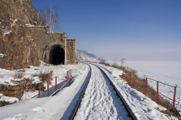 Strada invernale Circum-Baikal — Foto Stock