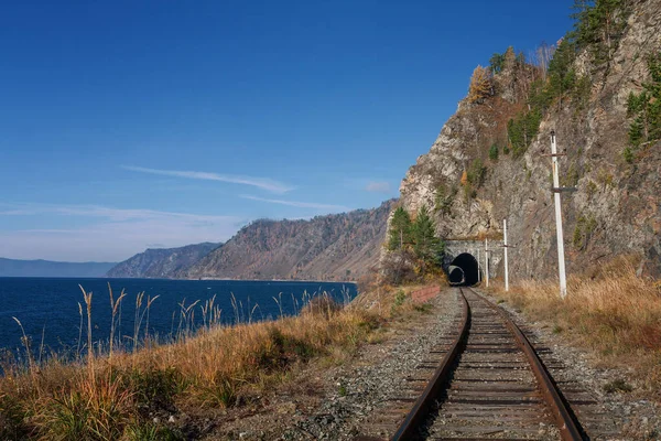 Autumn Circum Baikal Ferrocarril Sur Del Lago Baikal —  Fotos de Stock
