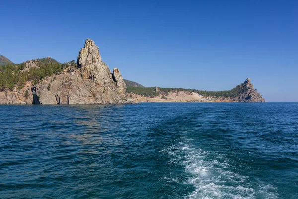 Vista Sandy Bay Lago Baikal Siberia Oriental — Foto de Stock