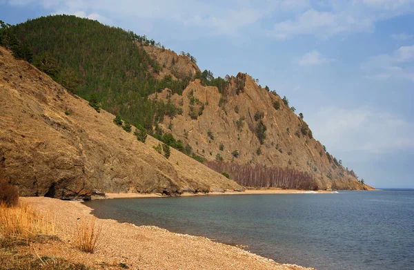 Pantai Danau Baikal Pemandangan Tanjung Skriper — Stok Foto
