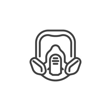 Solunum maskesi çizgi simgesi