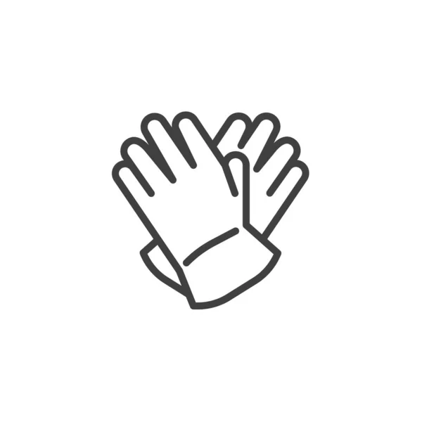 Ikona řádku bezpečnostních rukavic — Stockový vektor