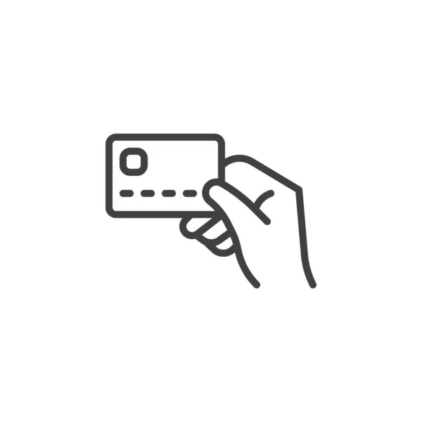 Tarjeta icono de línea de pago — Vector de stock
