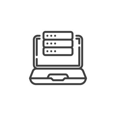 Veritabanı ve dizüstü bilgisayar satırı simgesi