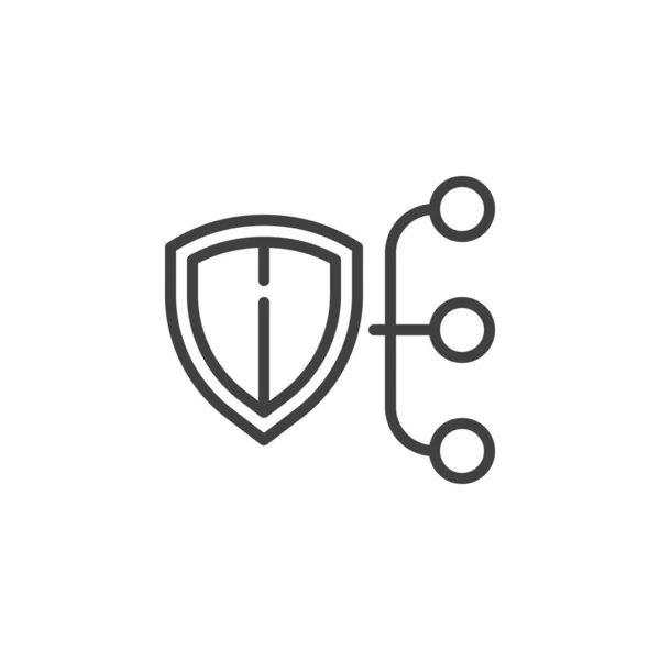 Cybersecurity lijn pictogram — Stockvector